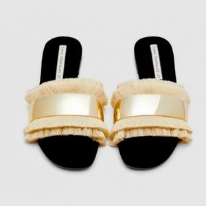 Zara Trafaluc Fringe Sandals Size 7